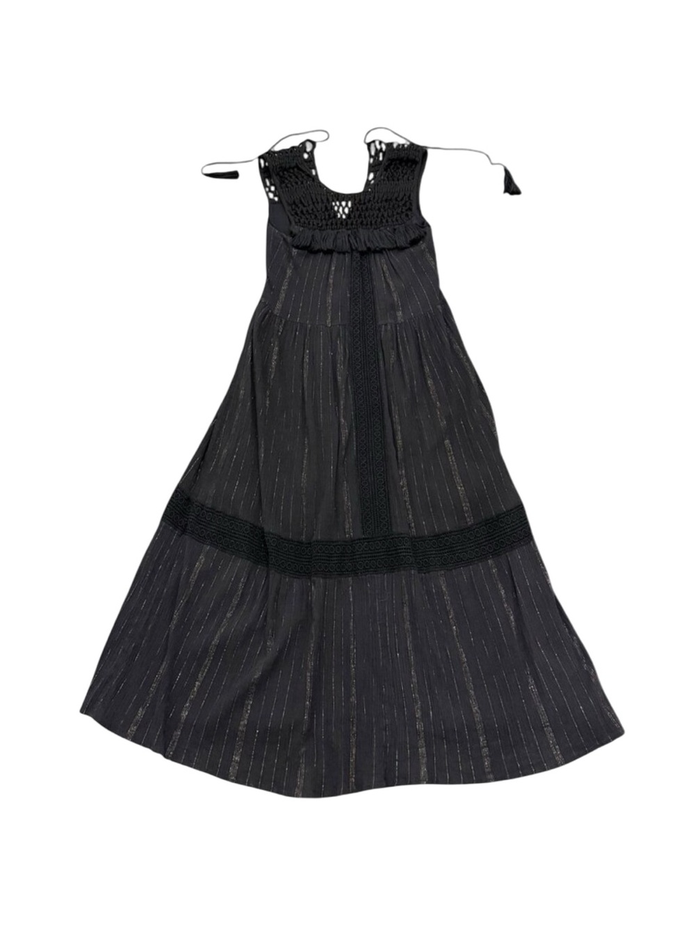 Women’s Maeve Black Gold Threaded Maxi Dress Sleeveless